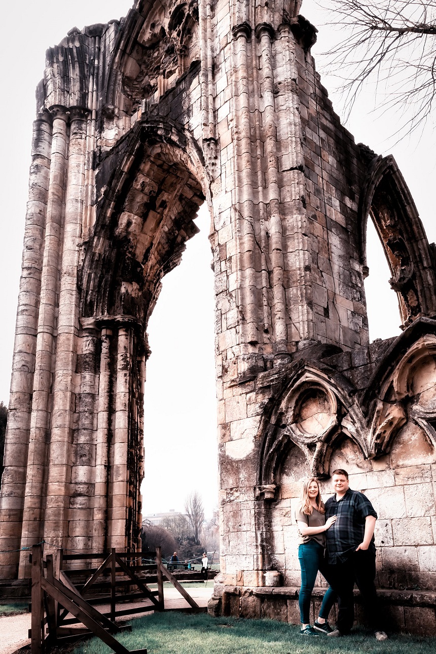 Alex and Kerry pose for the photographer in York